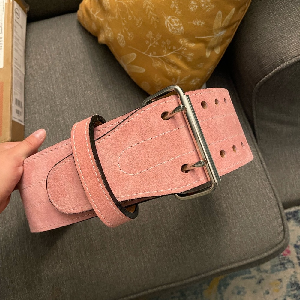 M Inzer Pink Prong Belt (never worn)